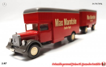 Mercedes - Benz L2500 Camión con remolque. Empresa Logística Max Marotzke (Berlín). 1/87. Wiking